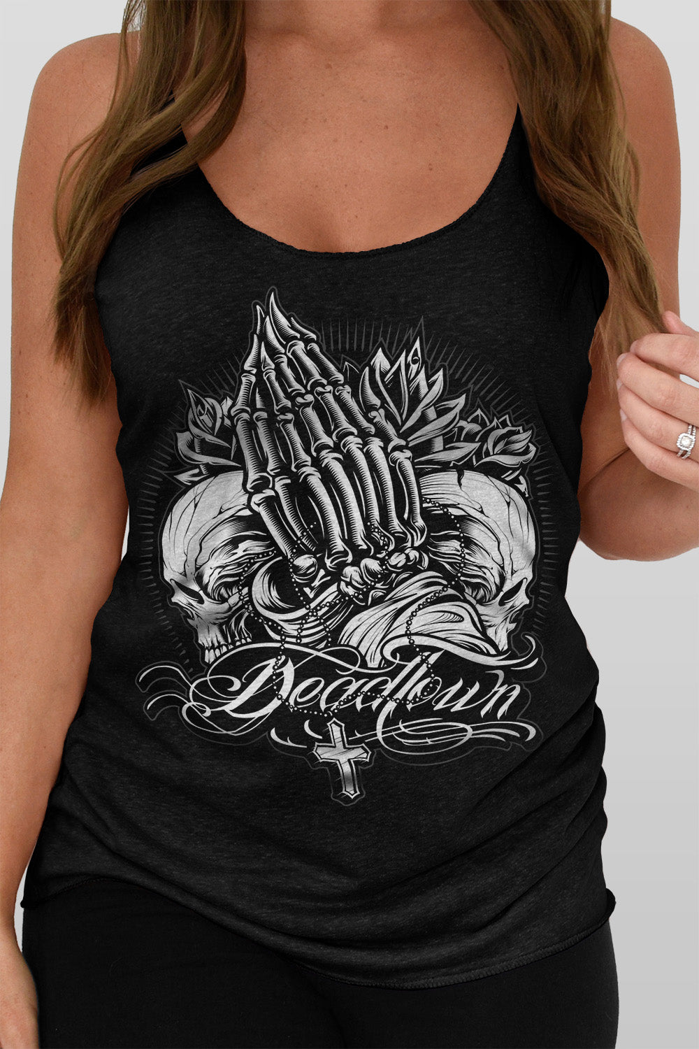 Prayer Ladies Black Racerback