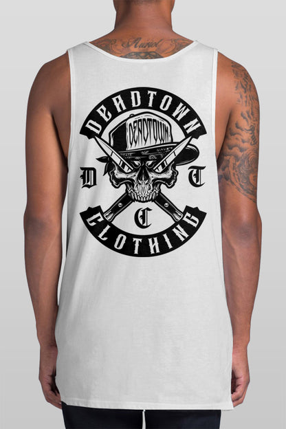 Aggressor Badge White Tank