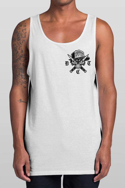 Aggressor Badge White Tank