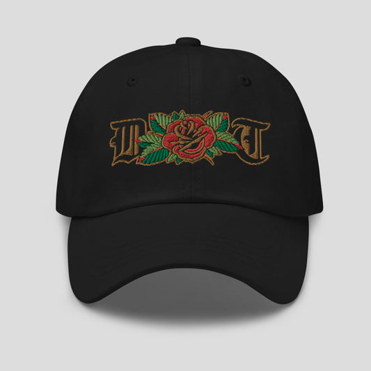 DT Rose Black Dad hat