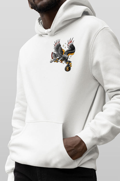 American Capitalist Mens White Hoodie