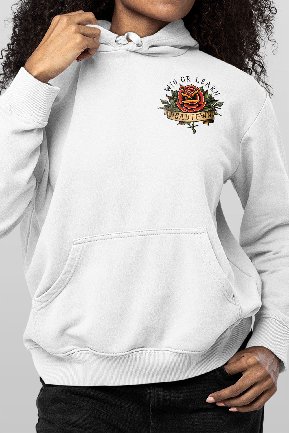 Fearless Womens White Hoodie