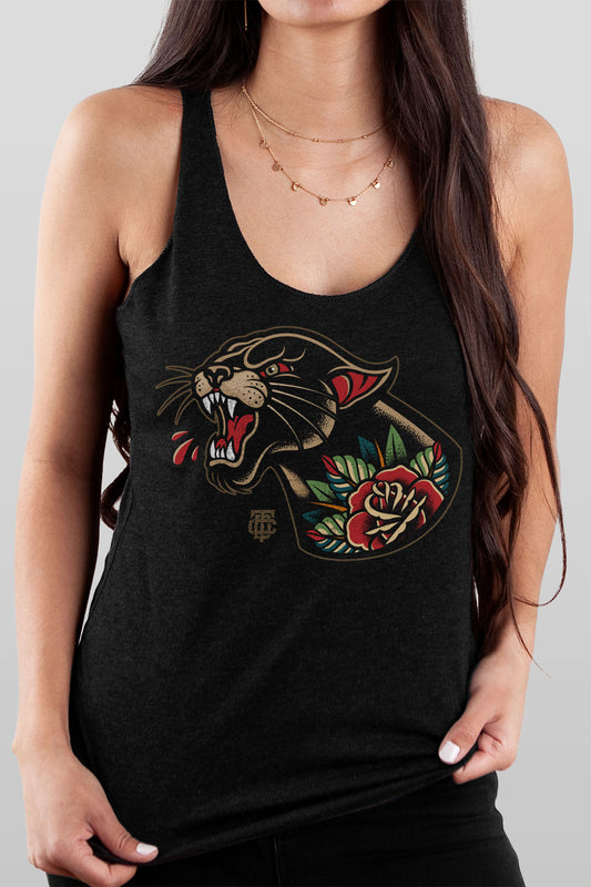 Panther Head Tattoo Racerback Tank