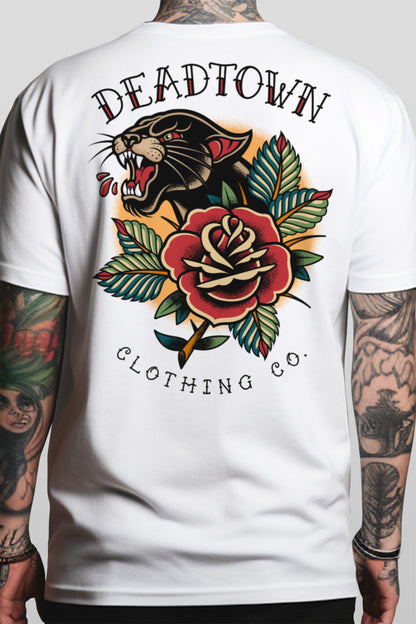 Panther and Rose White Tee