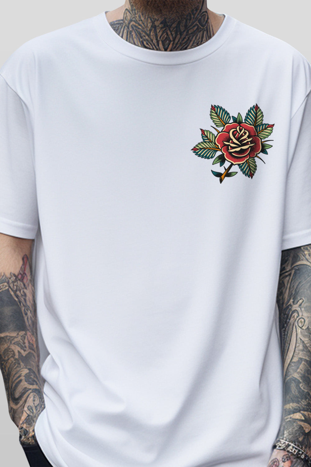 Panther and Rose White Tee