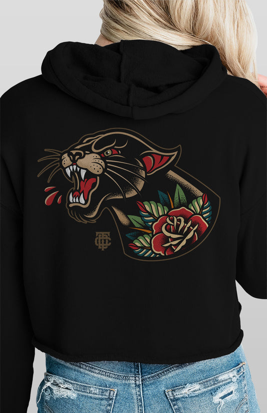 Panther Head Crop Hoodie