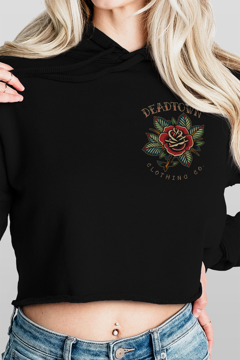 Panther Head Crop Hoodie