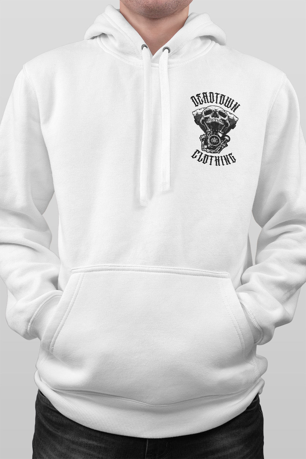 Skull Motor White Hoodie