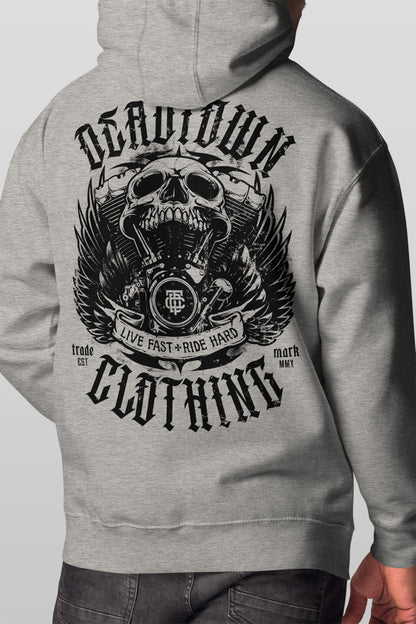 Skull Motor Gray Hoodie