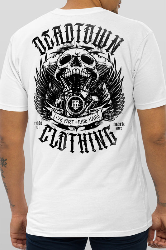 Skull & Motor White Tee