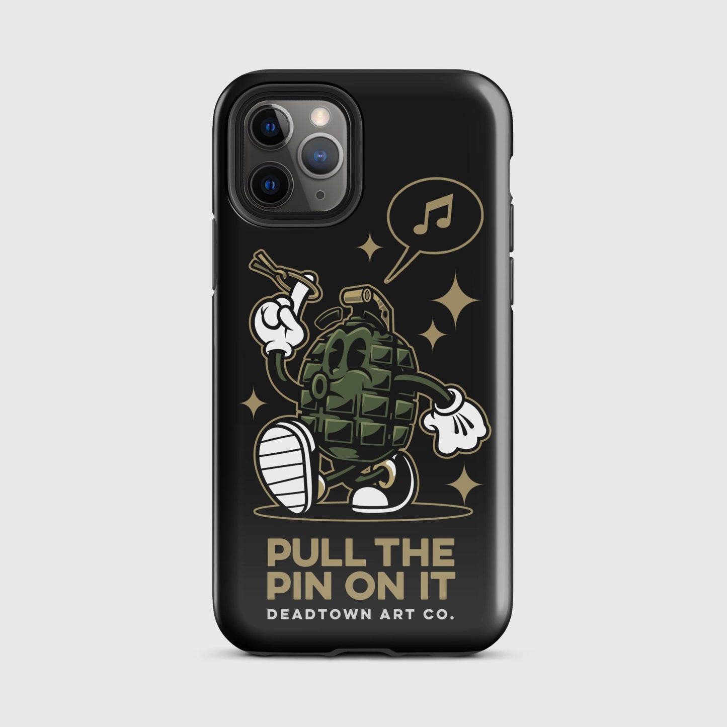 Pull the Pin Black Tough Case for iPhone®