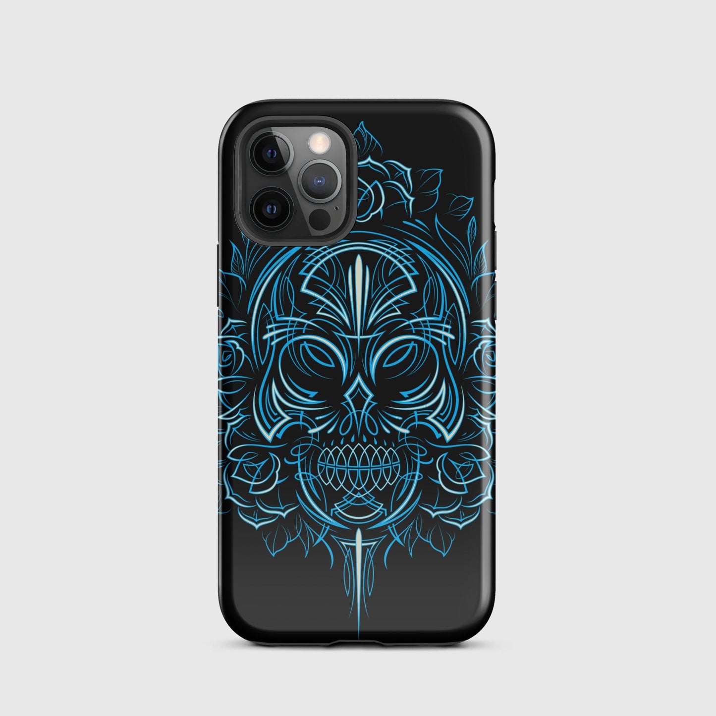 Pinstripe Skull & Roses Tough Case for iPhone®