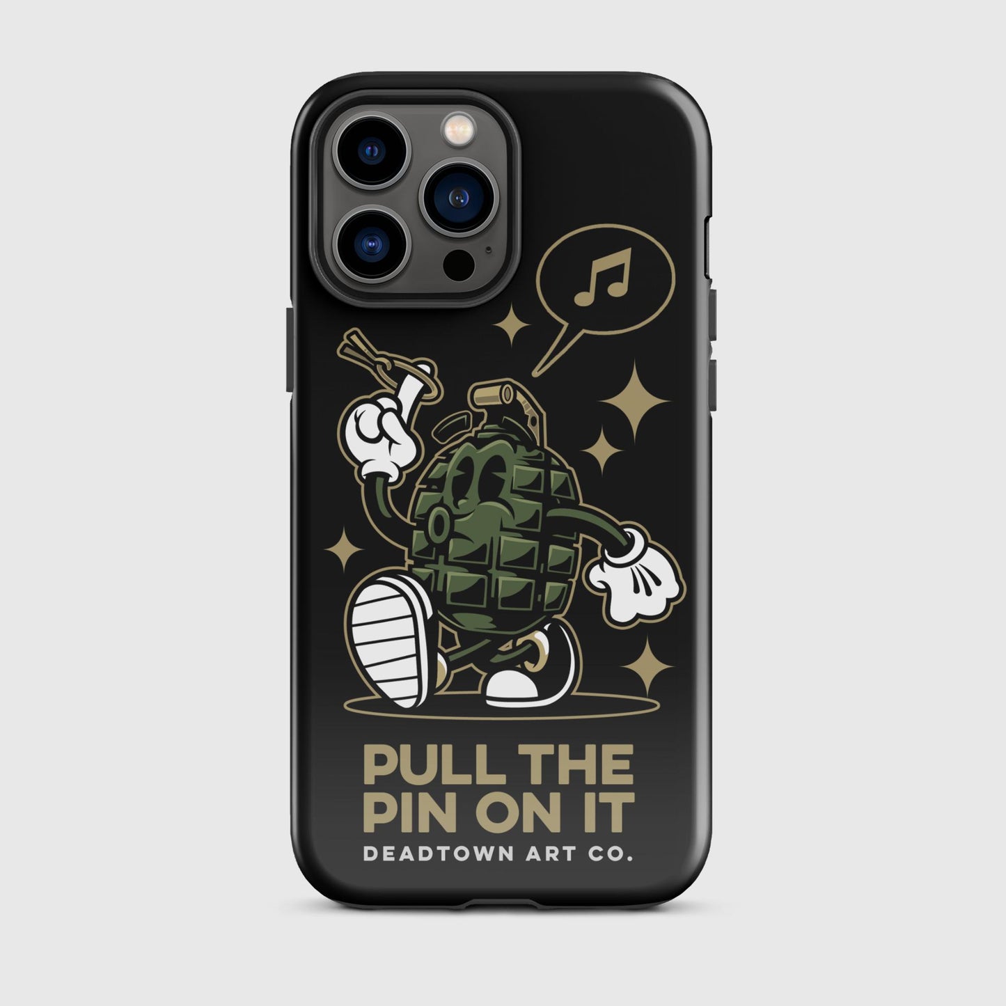 Pull the Pin Black Tough Case for iPhone®