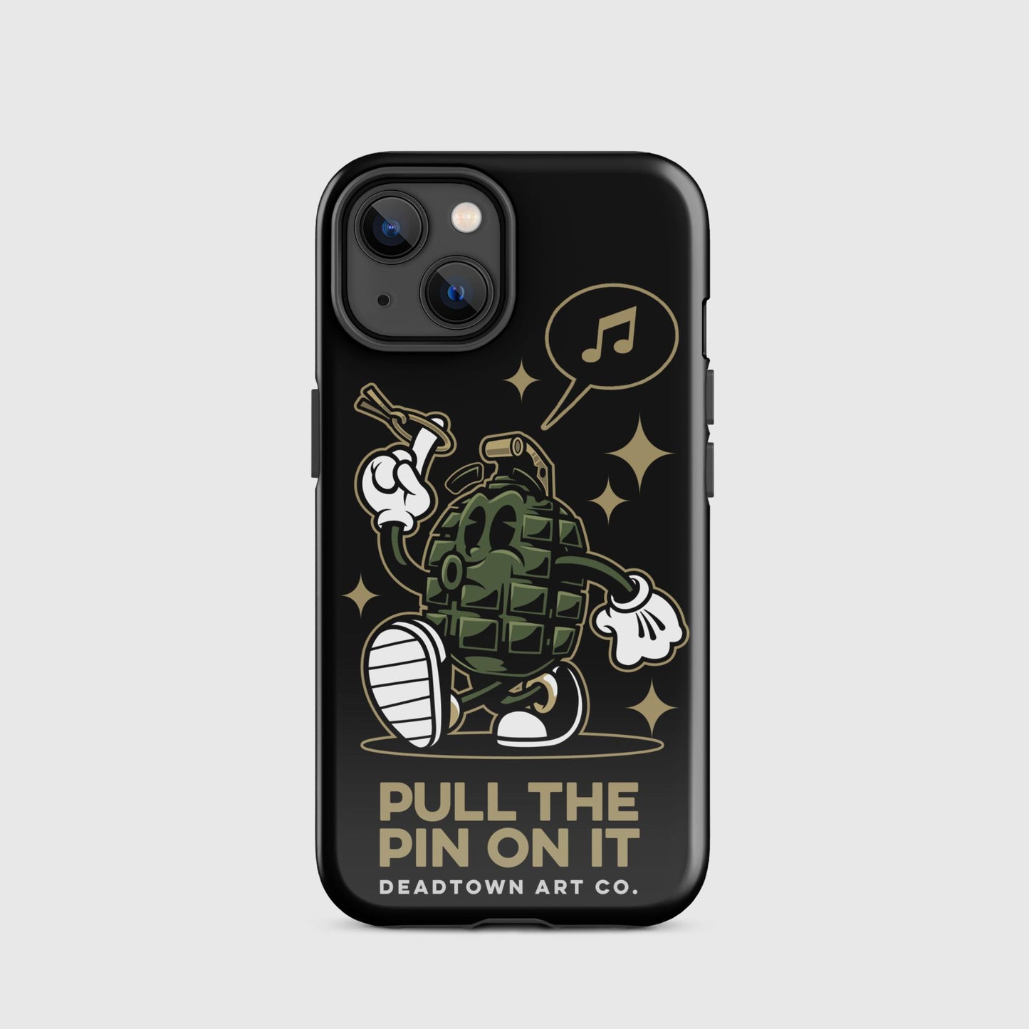 Pull the Pin Black Tough Case for iPhone®