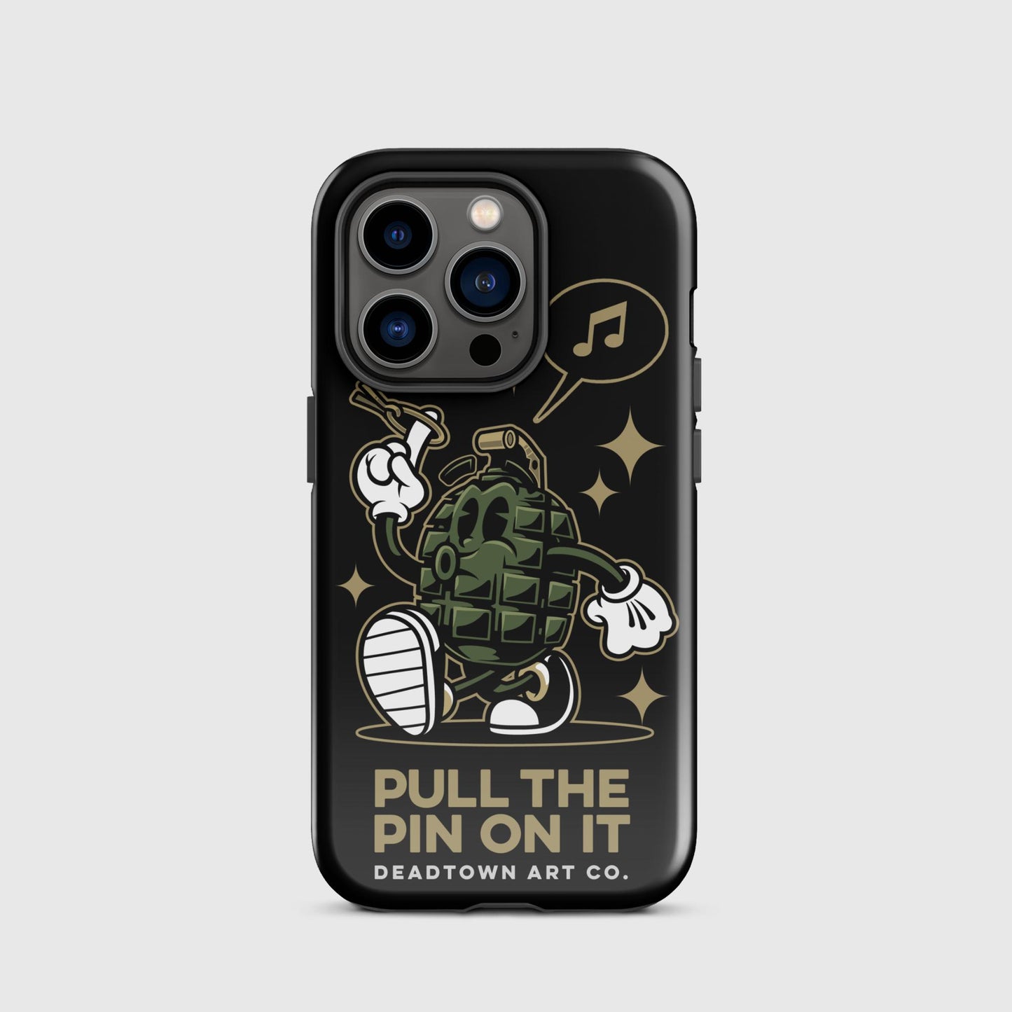 Pull the Pin Black Tough Case for iPhone®