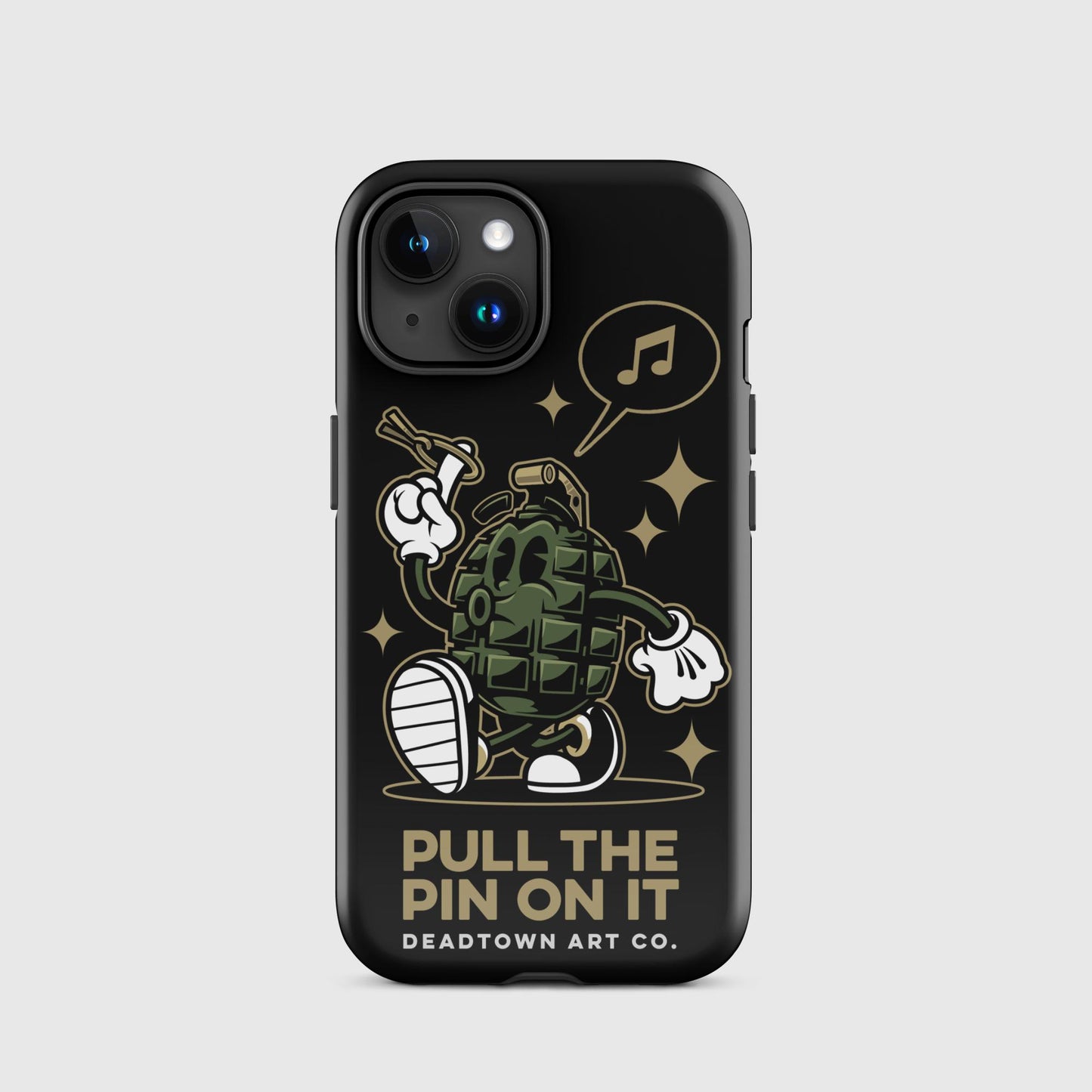 Pull the Pin Black Tough Case for iPhone®