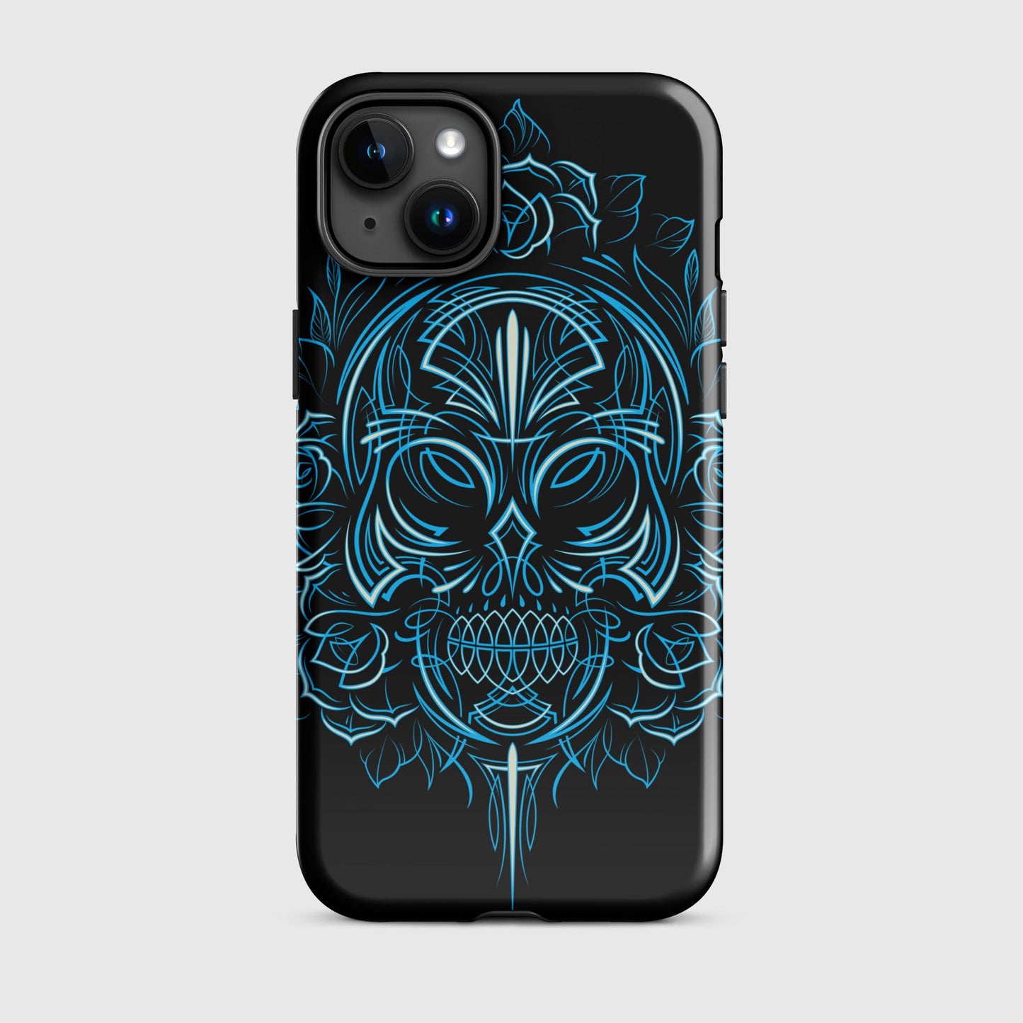 Pinstripe Skull & Roses Tough Case for iPhone®