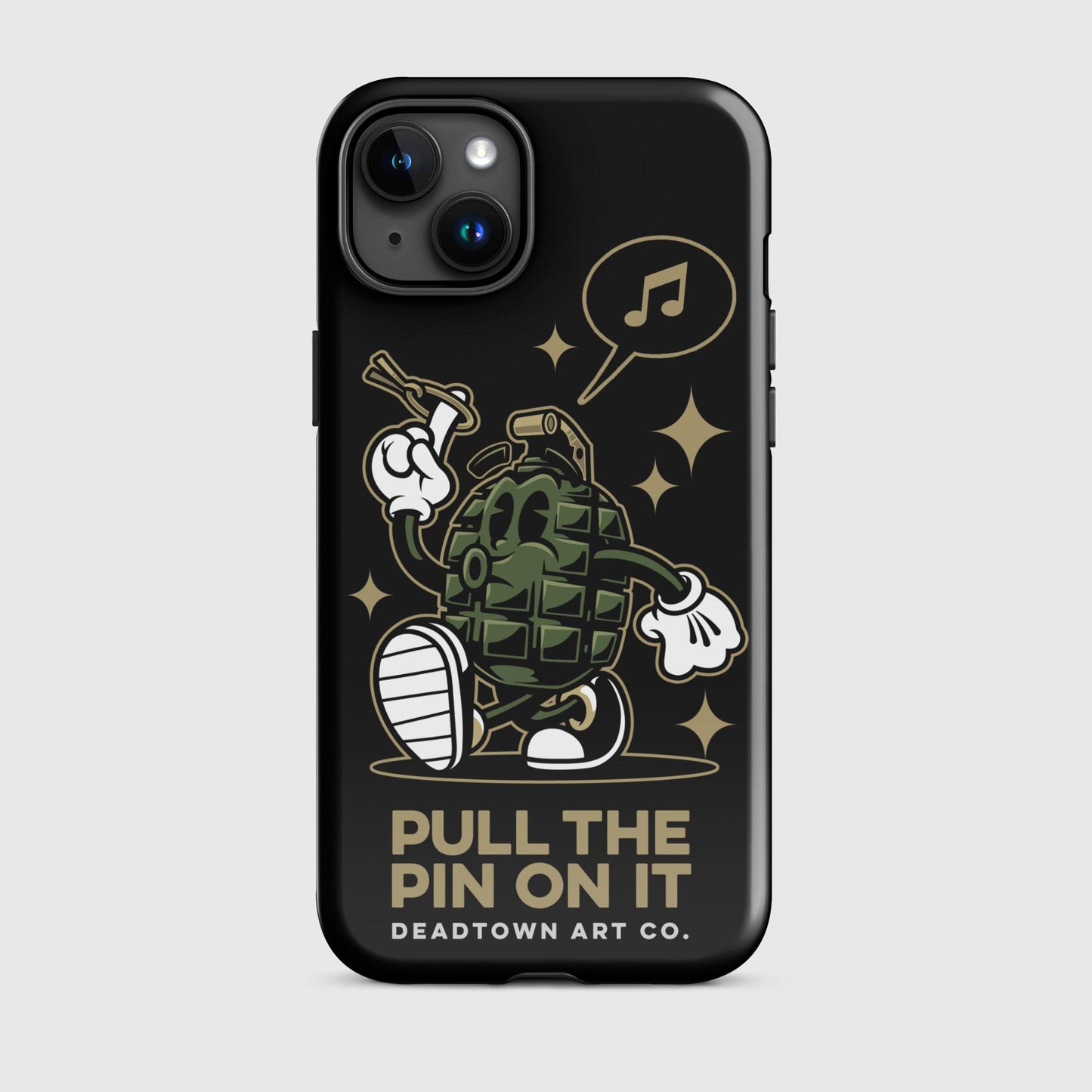 Pull the Pin Black Tough Case for iPhone®