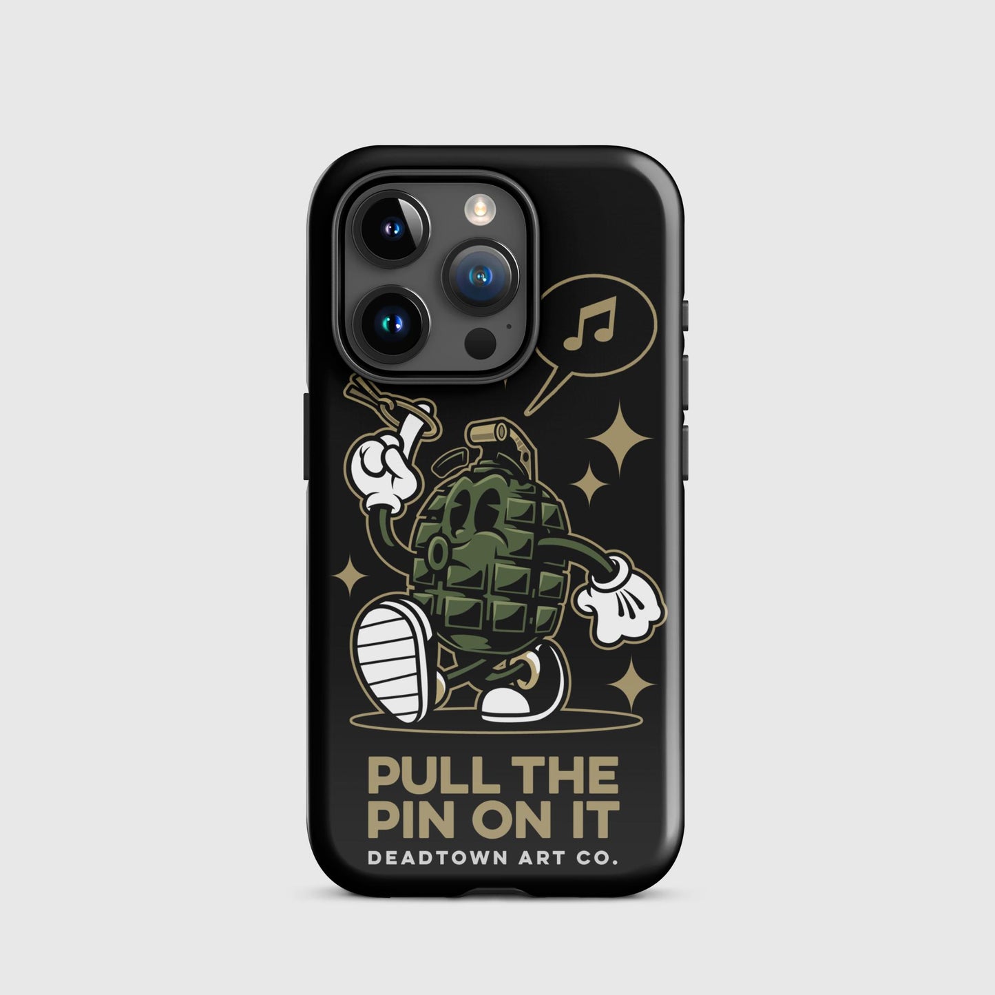 Pull the Pin Black Tough Case for iPhone®