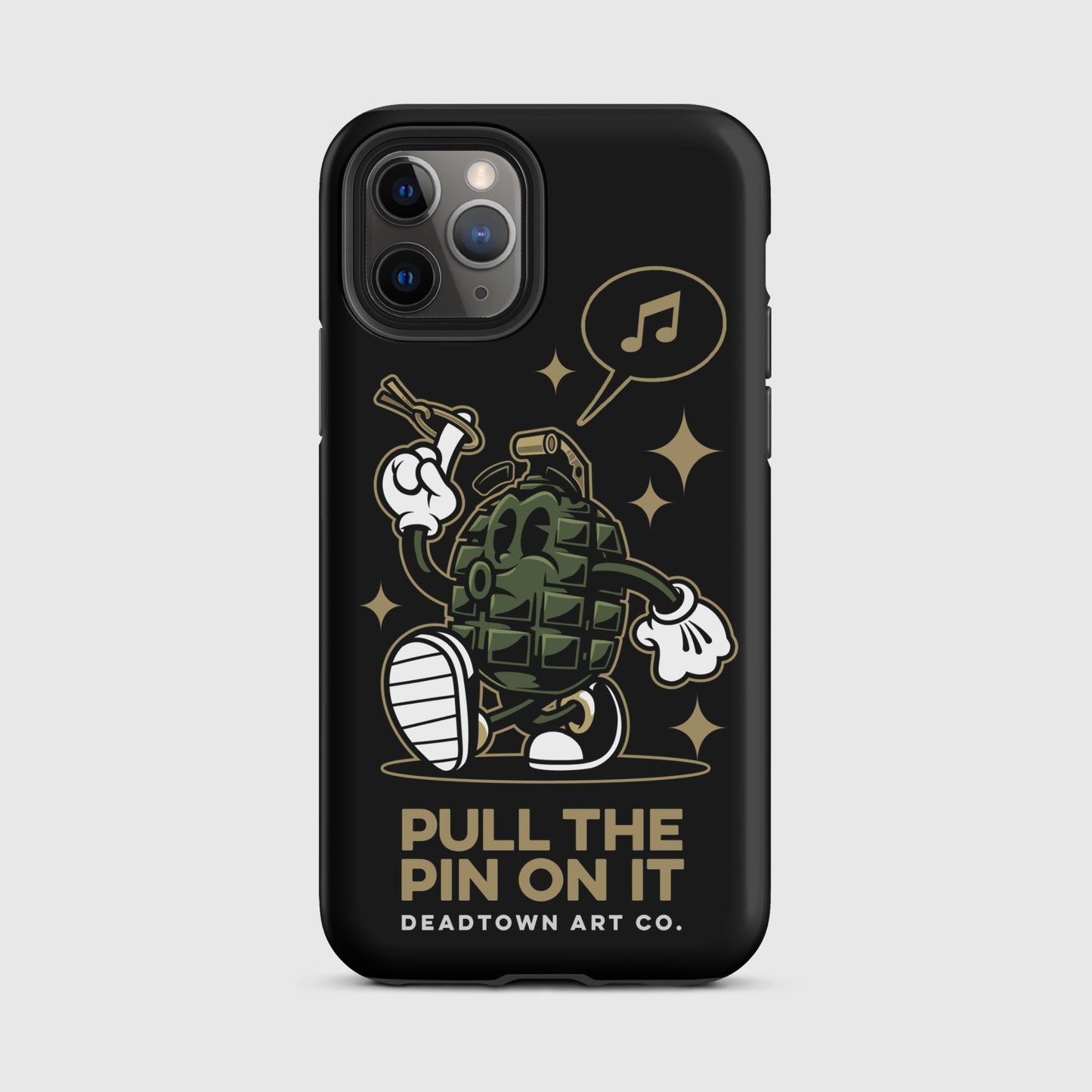 Pull the Pin Black Tough Case for iPhone®