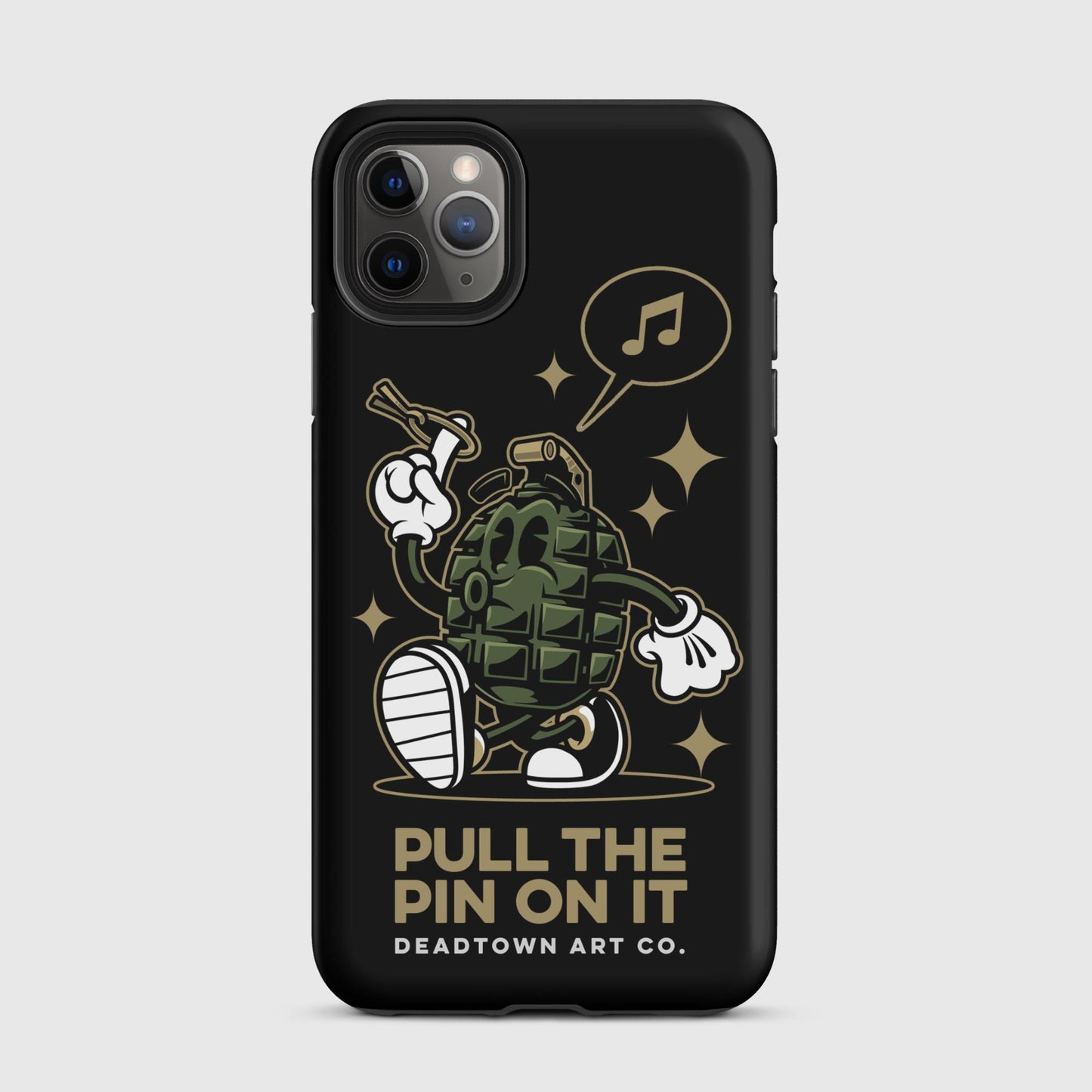 Pull the Pin Black Tough Case for iPhone®