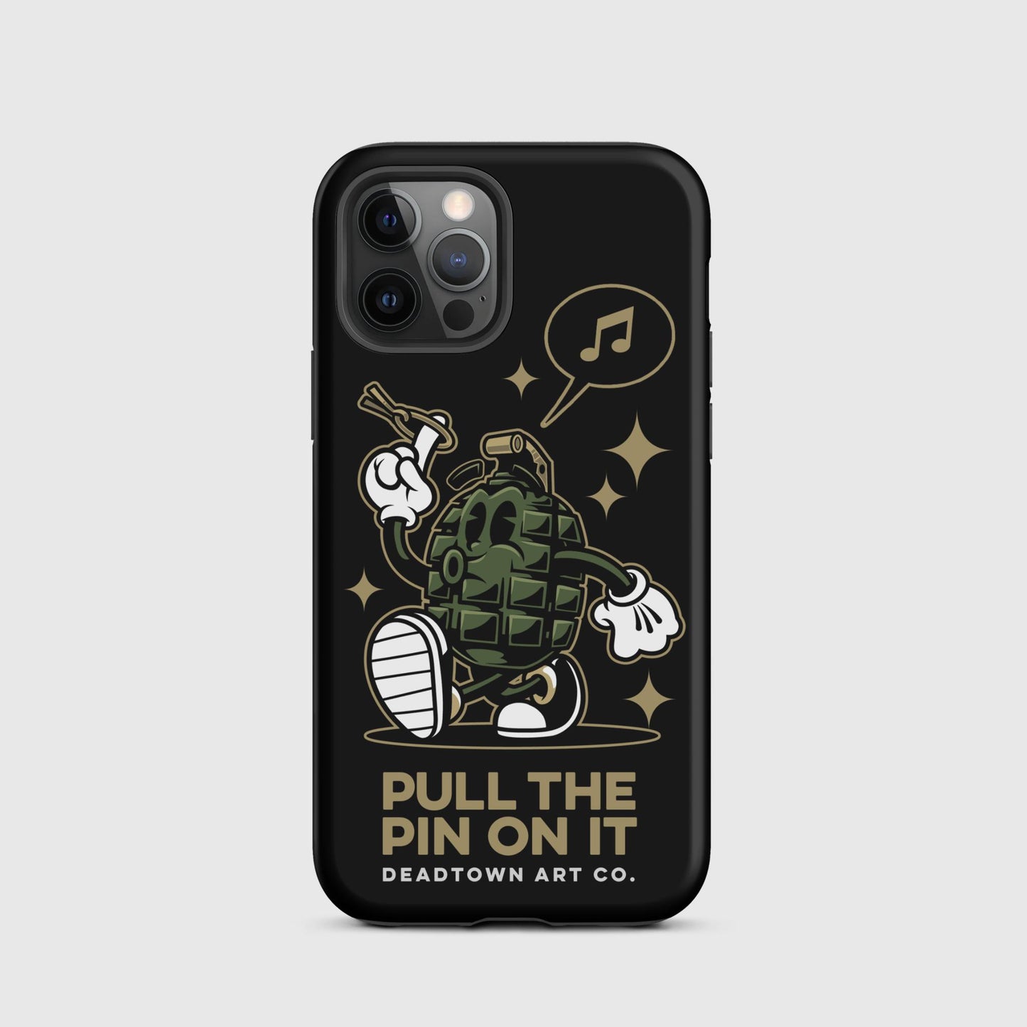 Pull the Pin Black Tough Case for iPhone®