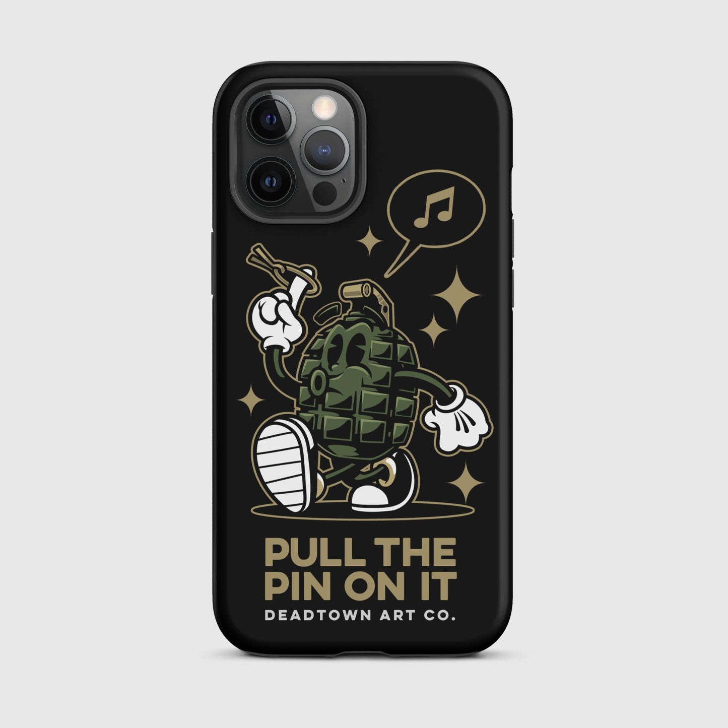 Pull the Pin Black Tough Case for iPhone®