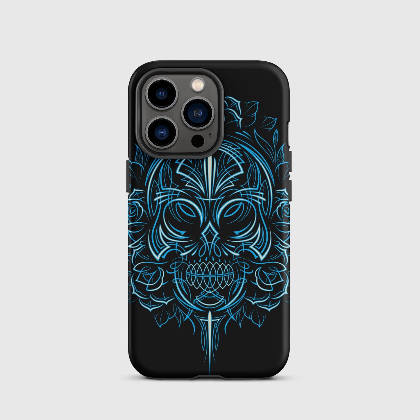 Pinstripe Skull & Roses Tough Case for iPhone®