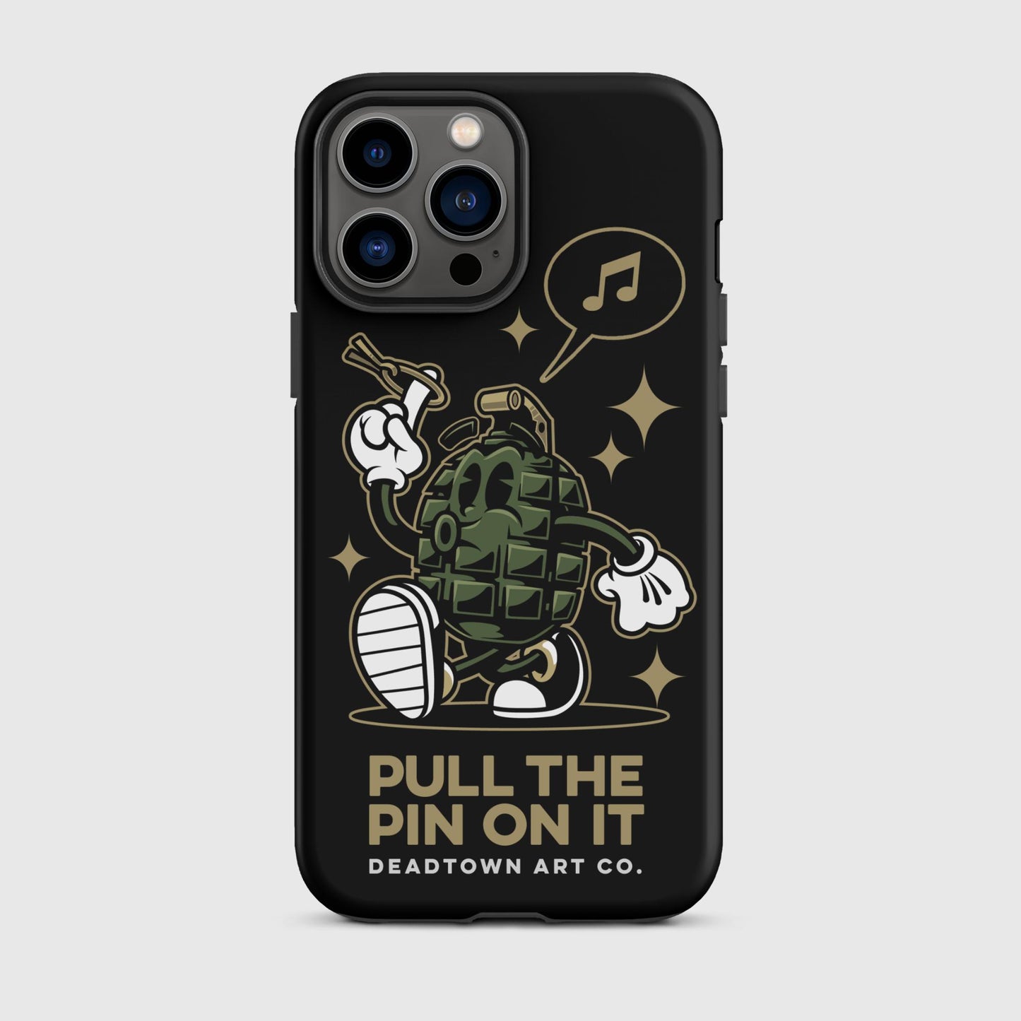 Pull the Pin Black Tough Case for iPhone®