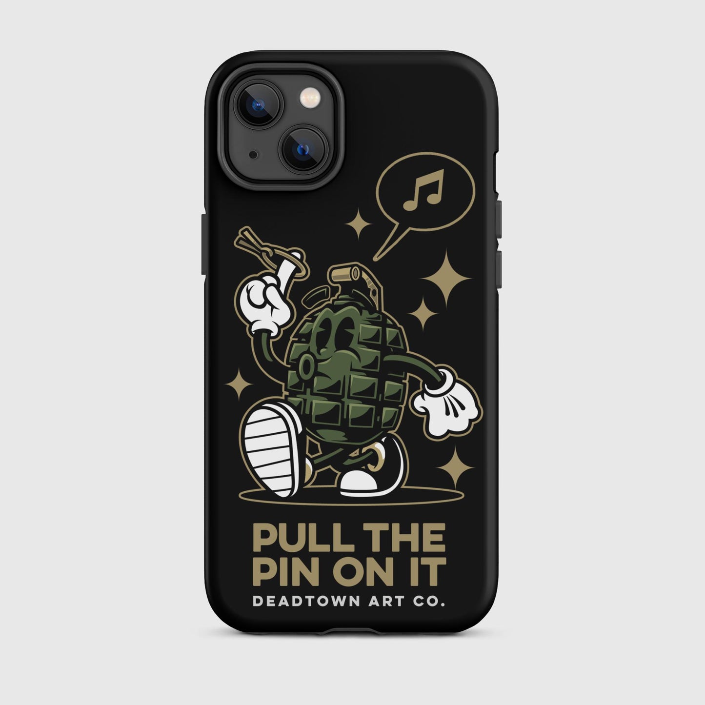 Pull the Pin Black Tough Case for iPhone®