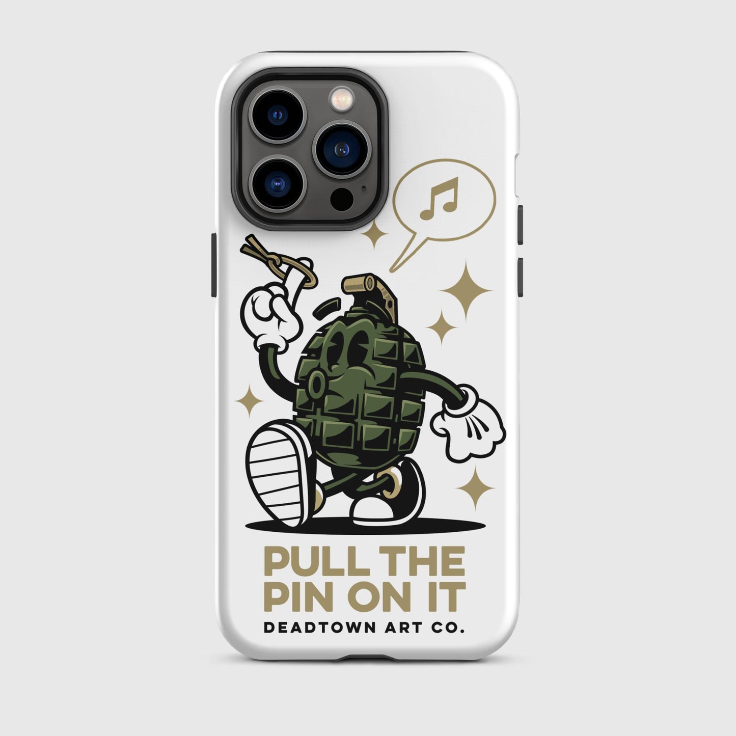 Pull the Pin White Tough Case for iPhone®