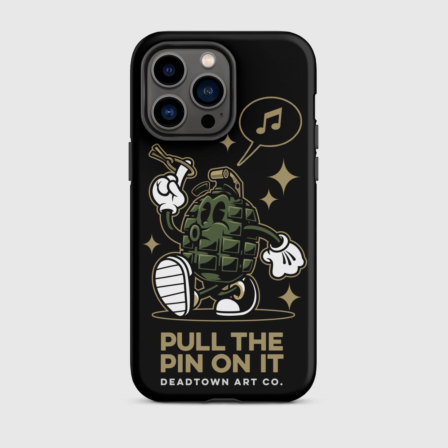 Pull the Pin Black Tough Case for iPhone®