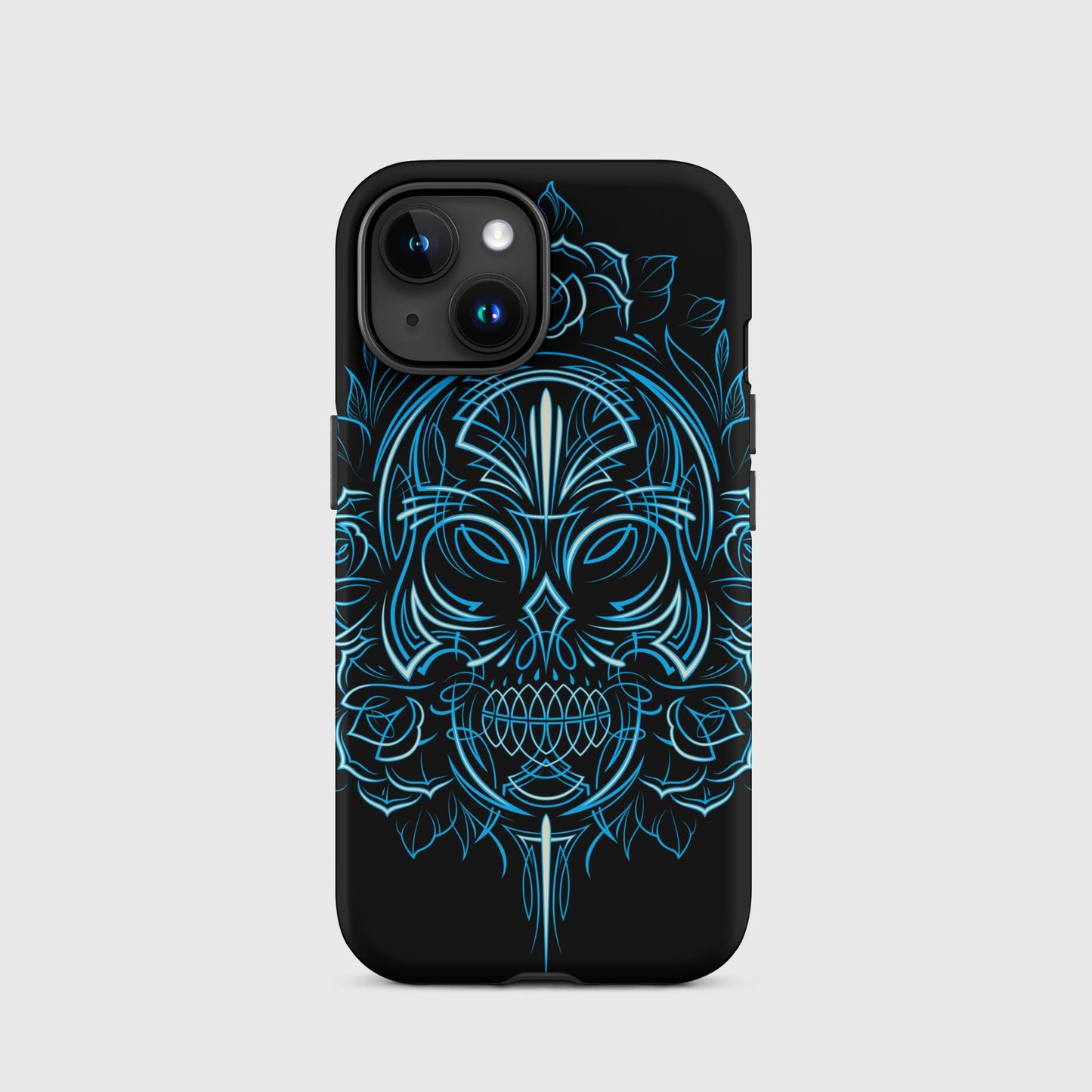 Pinstripe Skull & Roses Tough Case for iPhone®