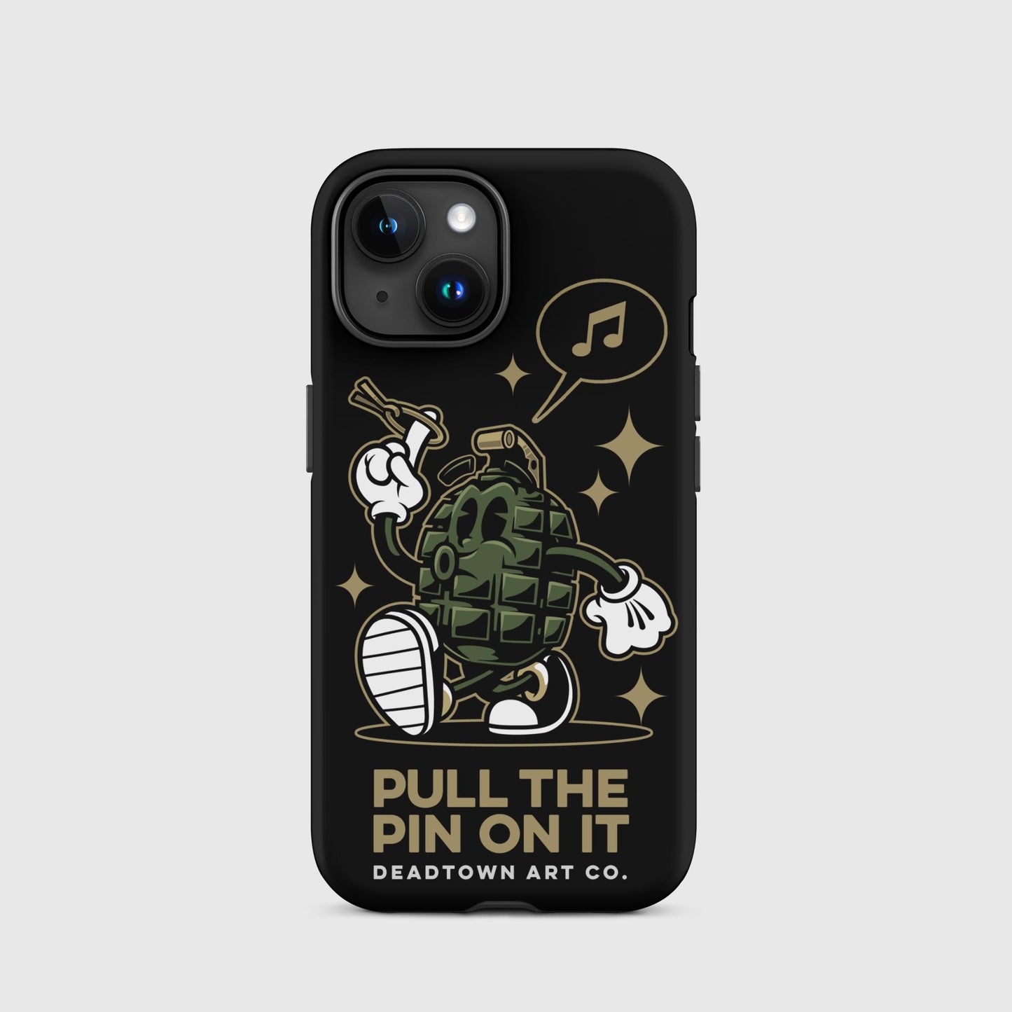 Pull the Pin Black Tough Case for iPhone®