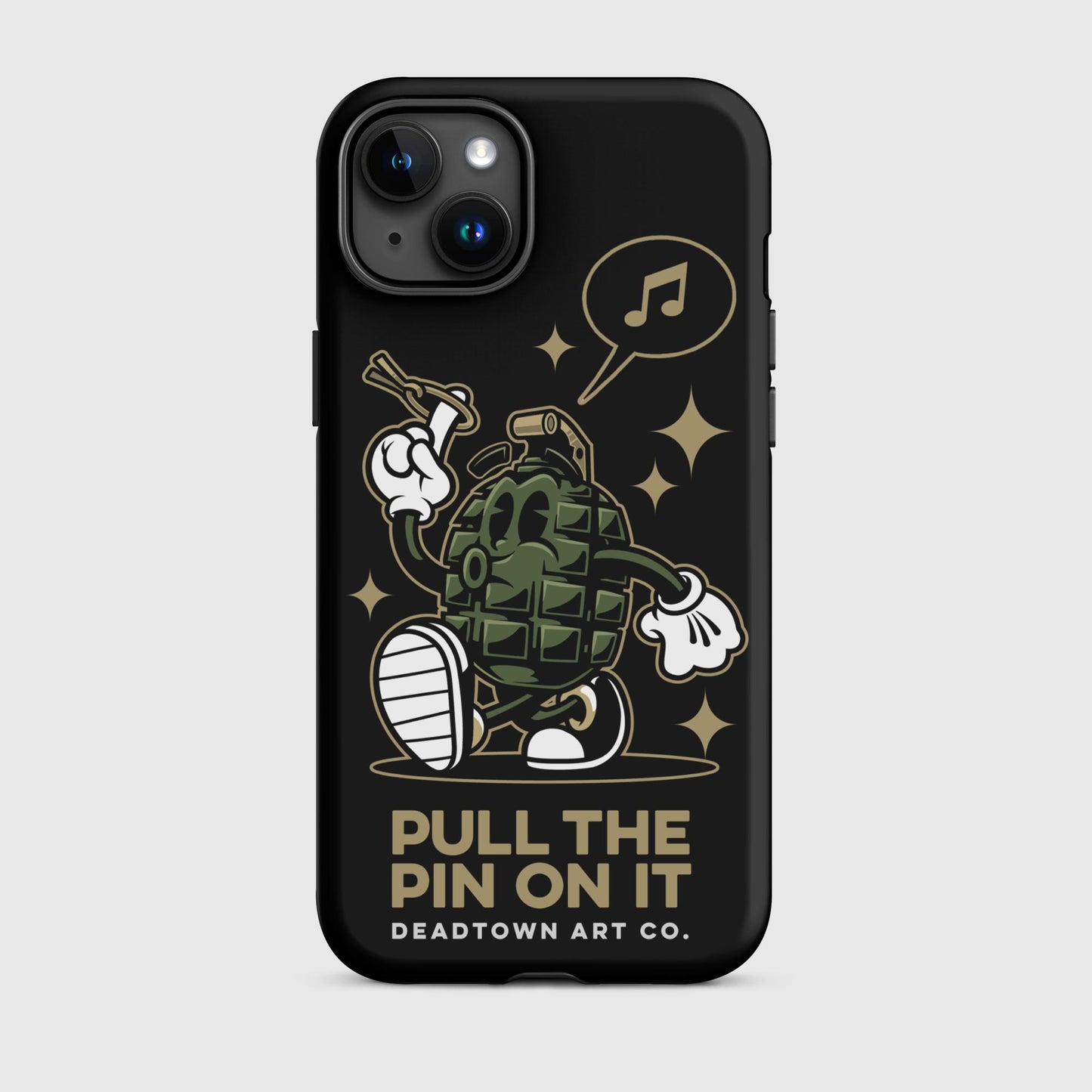 Pull the Pin Black Tough Case for iPhone®