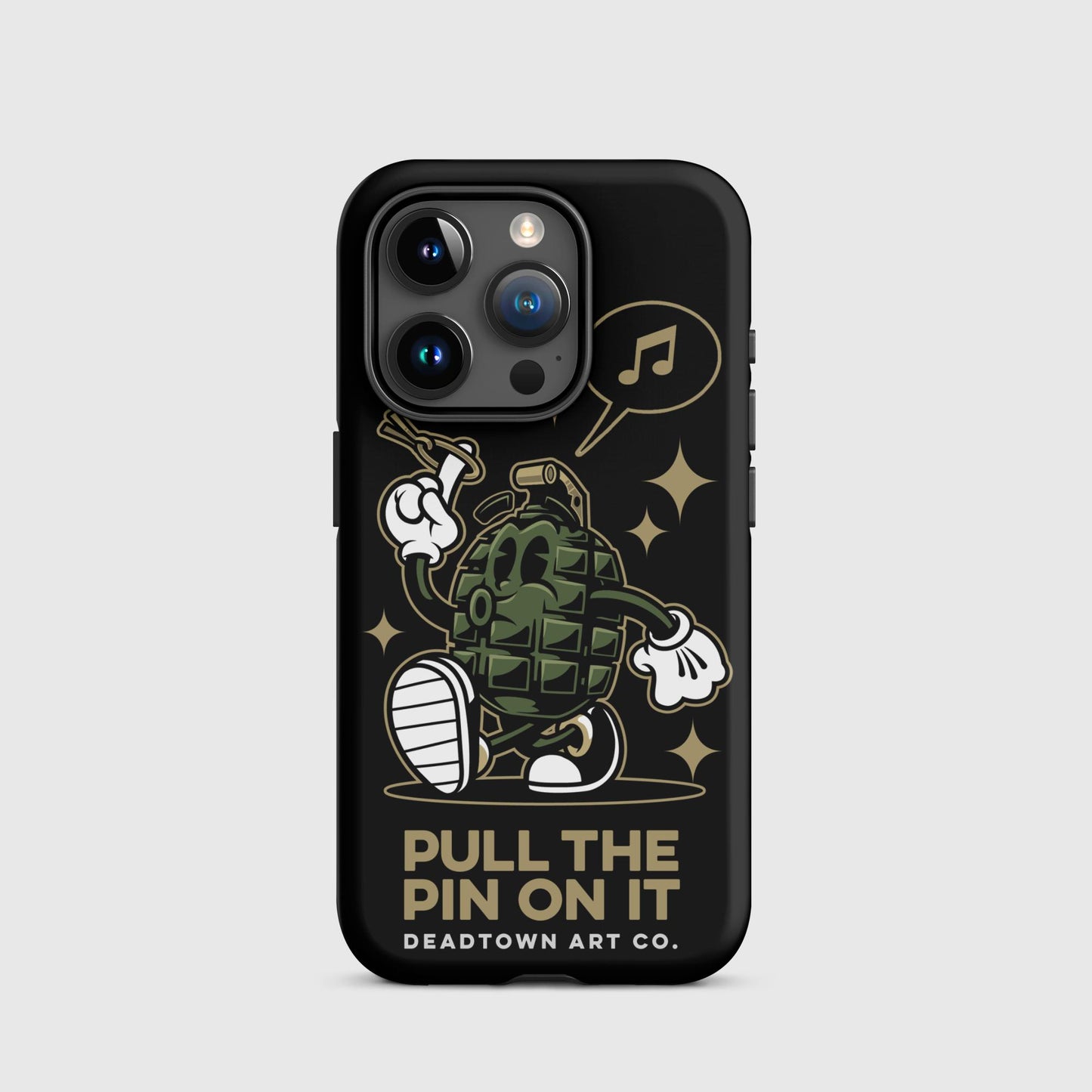 Pull the Pin Black Tough Case for iPhone®