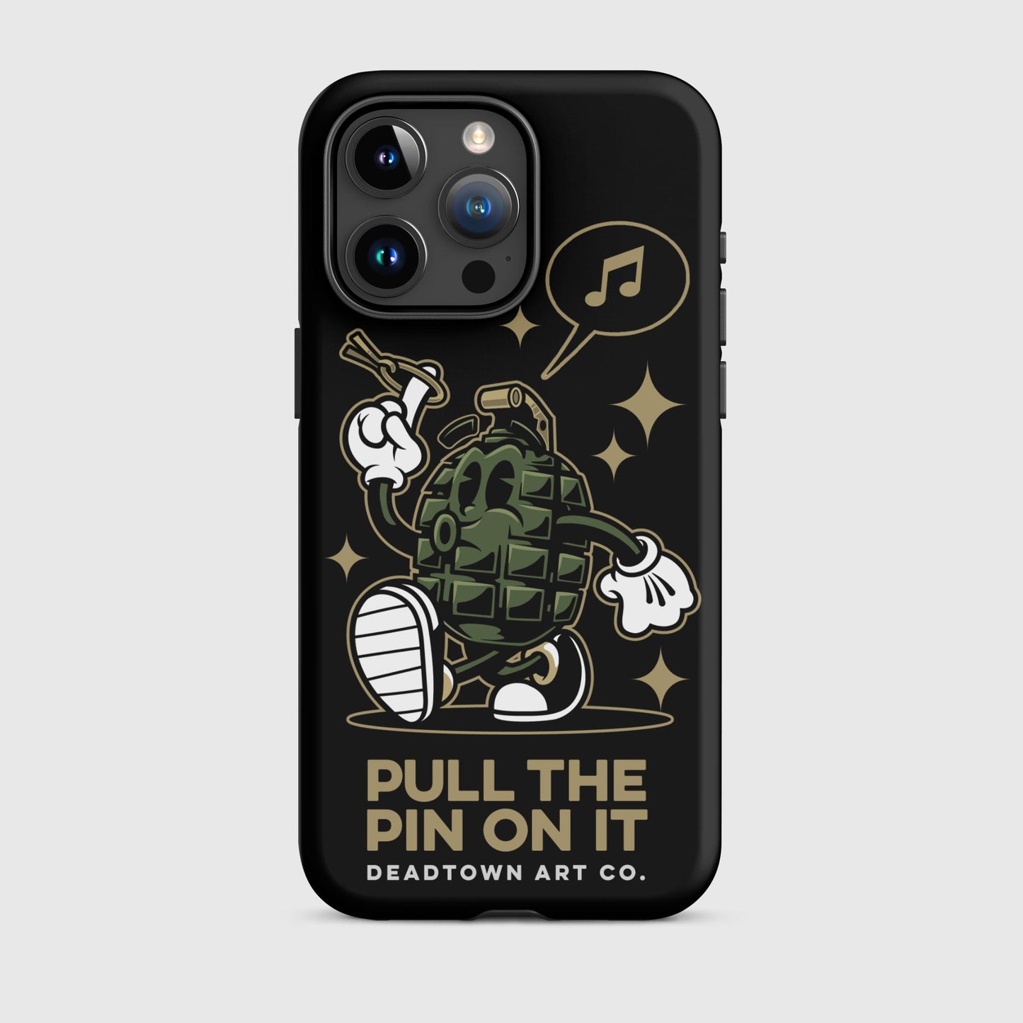 Pull the Pin Black Tough Case for iPhone®